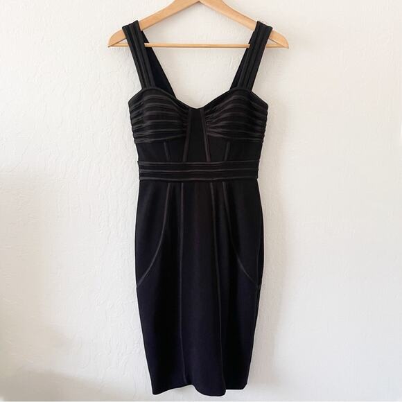 Cache Vintage Black Bandage Mini Bodycon Dress LBD - Picture 1 of 6